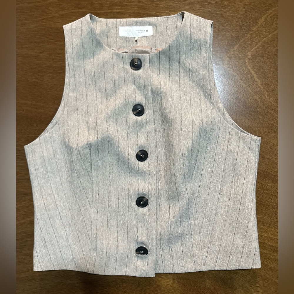 Zara Gray Pinstripe Vest
